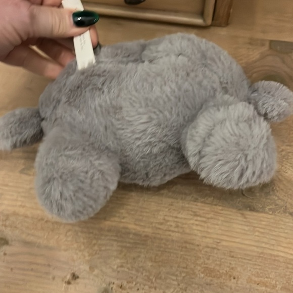 American Greetings Rabbit Plush Gray Easter Bunny Round  9” Tall - Picture 3 of 6